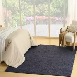 Discount Kirklands Home Jaxon Navy Natural Jute Area Rug, 4x6 Blue