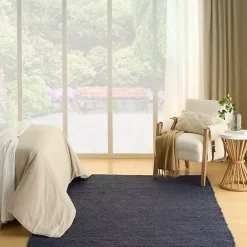 Discount Kirklands Home Jaxon Navy Natural Jute Area Rug, 4x6 Blue