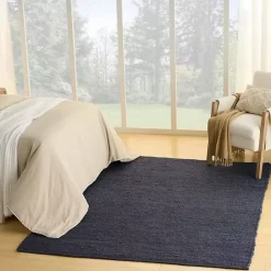 New Kirklands Home Jaxon Navy Natural Jute Area Rug, 5x7 Blue