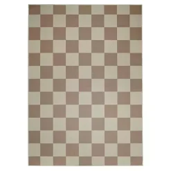 Kirklands Home Jaya Natural Checkered Washable Area Rug, 5x7