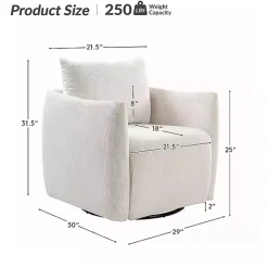 New Kirklands Home Jerri Corduroy Swivel Accent Chair Ivory