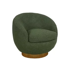 Online Kirklands Home Jessel Sherpa Swivel Chair with Wood Base Green