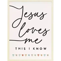 New Kirklands Home Jesus Loves Me Wood Wall Plaque