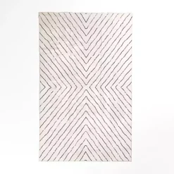 Hot Kirklands Home Julia Black and White Washable Area Rug, 5x8
