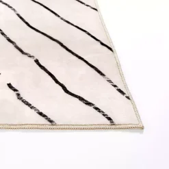 Hot Kirklands Home Julia Black and White Washable Area Rug, 5x8