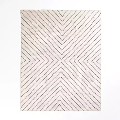 Outlet Kirklands Home Julia Black and White Washable Area Rug, 8x10