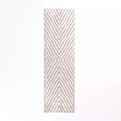 Best Kirklands Home Julia Black and White Washable Runner, 2x7