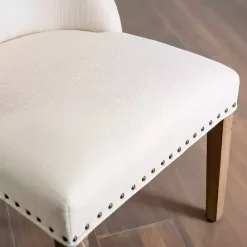 Online Kirklands Home Julia Cream Upholstered Dining Chair Ivory
