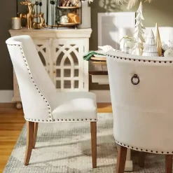 Online Kirklands Home Julia Cream Upholstered Dining Chair Ivory