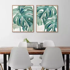 New Kirklands Home Jungle Symphony Framed Canvas Art Prints, Set of 2 Green
