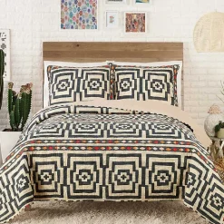 Hot Kirklands Home Justina Blakeney Black Hypnotic Queen Quilt Set