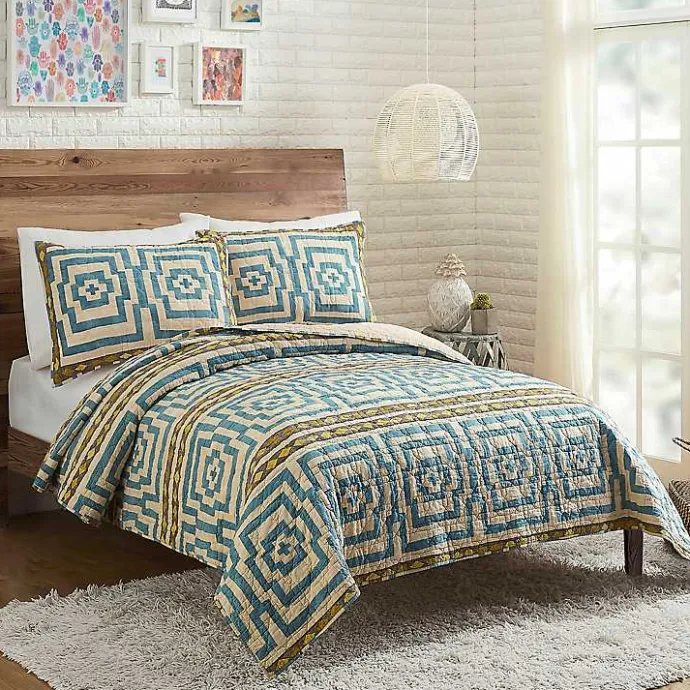 Sale Kirklands Home Justina Blakeney Blue Hypnotic Queen Quilt Set
