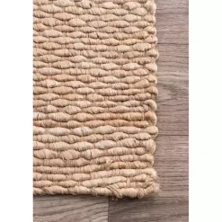 Kirklands Home Jute Hand Woven Halsey Area Rug, 4x6 Tan