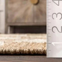Discount Kirklands Home Jute Tan Checkered Area Rug, 5x8