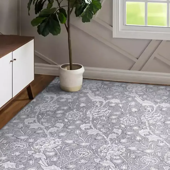 Hot Kirklands Home Kalini Floral Washable Area Rug, 5x7 Gray
