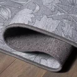 Hot Kirklands Home Kalini Floral Washable Area Rug, 5x7 Gray