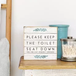 New Kirklands Home Keep the Seat Down Wall Plaque