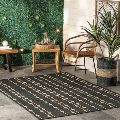 Outlet Kirklands Home Kendall Gray Vertical Teardrop Outdoor Rug, 5x8