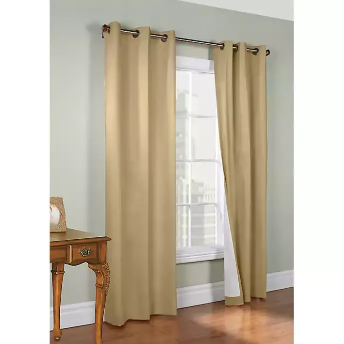 Kirklands Home Khaki Room Darkening Curtain Panel Set, 63 in. Tan