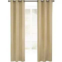 Kirklands Home Khaki Room Darkening Curtain Panel Set, 63 in. Tan