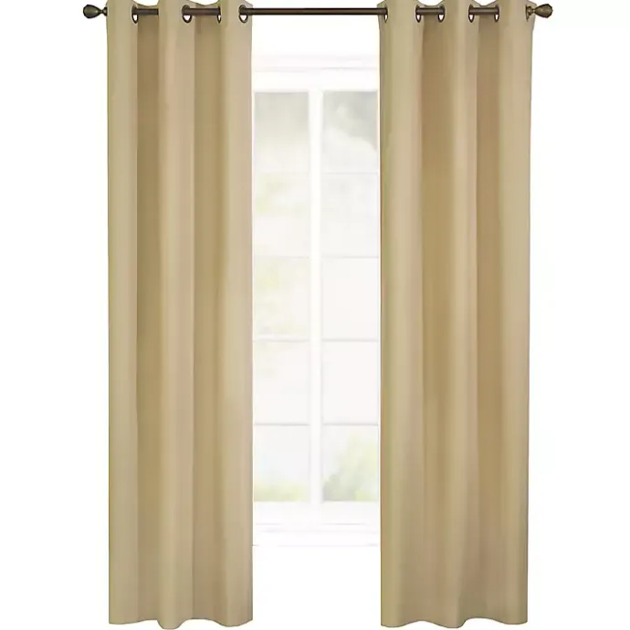 Kirklands Home Khaki Room Darkening Curtain Panel Set, 63 in. Tan
