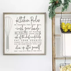 Discount Kirklands Home Kitchen Rules Framed Wall Plaque