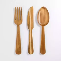 Discount Kirklands Home Kitchen Utensil Wooden Wall Plaques, Set of 3