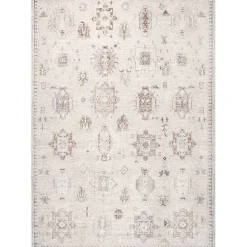 New Kirklands Home Krystin Distressed Washable Area Rug, 5x8 Gray