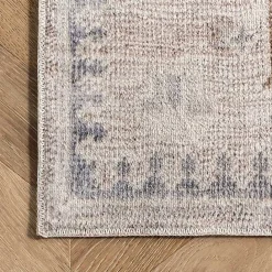 New Kirklands Home Krystin Distressed Washable Area Rug, 5x8 Gray