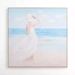 Clearance Kirklands Home Lady by the Sea Framed Canvas Art Print
