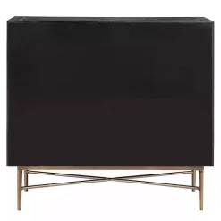 Best Kirklands Home Laini Distressed Modern Carved Cabinet Black