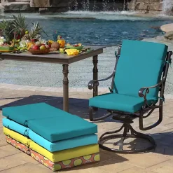 Outlet Kirklands Home Lake Leala Luxe Outdoor Dining Chair Cushion Blue