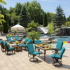 Outlet Kirklands Home Lake Leala Luxe Outdoor Dining Chair Cushion Blue