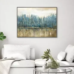 New Kirklands Home Lakeside s Framed Canvas Art Print Blue