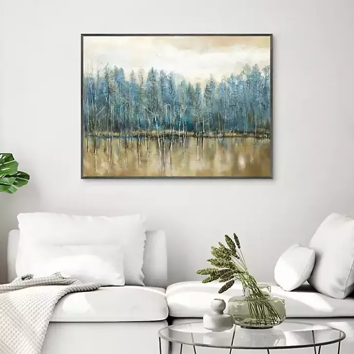 New Kirklands Home Lakeside s Framed Canvas Art Print Blue