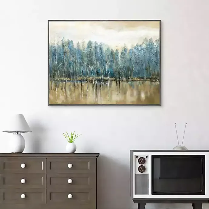 New Kirklands Home Lakeside s Framed Canvas Art Print Blue
