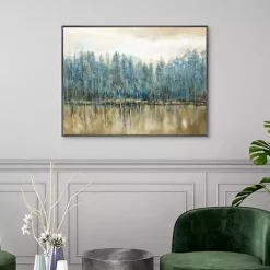 New Kirklands Home Lakeside s Framed Canvas Art Print Blue