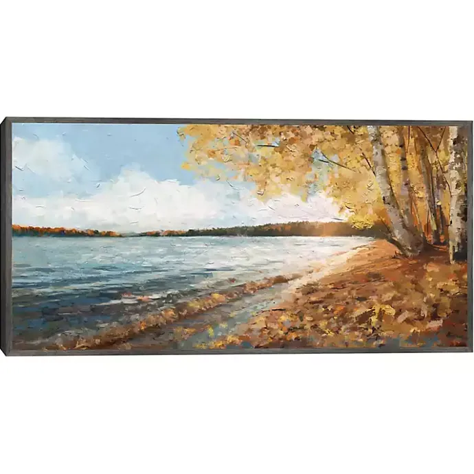 Kirklands Home Lakeside Colors Framed Canvas Art Print Multi