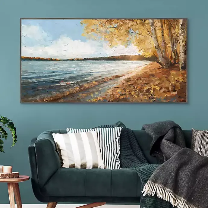 Kirklands Home Lakeside Colors Framed Canvas Art Print Multi