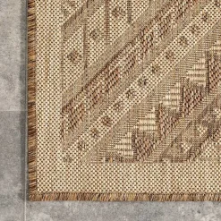 Kirklands Home Landy Aztec Outdoor Rug, 5x8 Tan