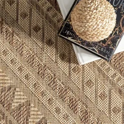 Kirklands Home Landy Aztec Outdoor Rug, 8x10 Tan
