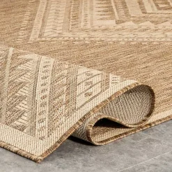 Kirklands Home Landy Aztec Outdoor Rug, 8x10 Tan