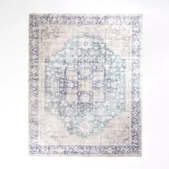 Clearance Kirklands Home Lara Blue Medallion Washable Area Rug, 8x10