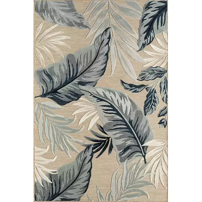 Hot Kirklands Home Large Print Tropical Leaf Outdoor Area Rug, 5x7