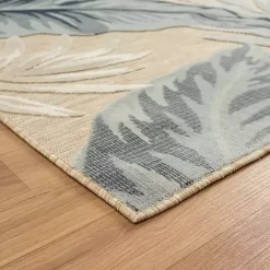 Hot Kirklands Home Large Print Tropical Leaf Outdoor Area Rug, 5x7