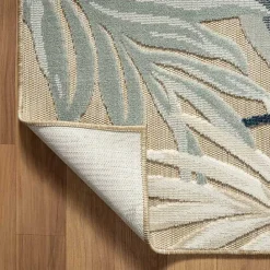 Hot Kirklands Home Large Print Tropical Leaf Outdoor Area Rug, 5x7