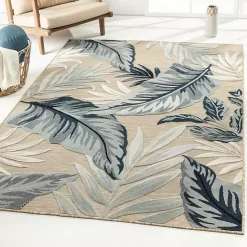 Discount Kirklands Home Large Print Tropical Leaf Outdoor Area Rug, 7x9
