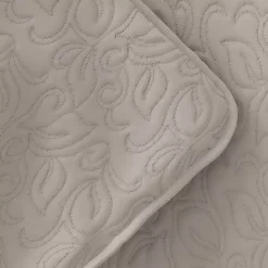 Kirklands Home Latte Floral Stitch 3-pc. King Quilt Set Tan