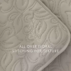 Kirklands Home Latte Floral Stitch 3-pc. King Quilt Set Tan