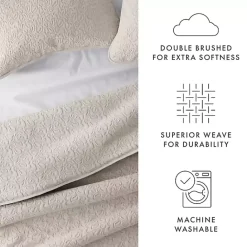 Outlet Kirklands Home Latte Floral Stitch 3-pc. Queen Quilt Set Tan